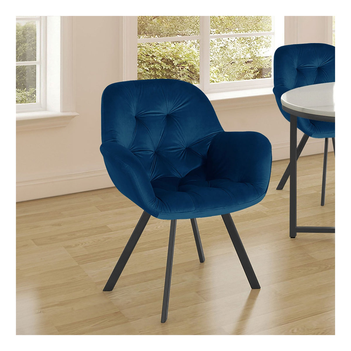 Elli Velvet Dining Armchair (Pack of 2), view 15