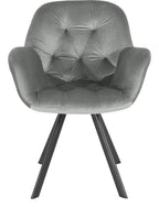 Elli Velvet Dining Armchair (Pack of 2), view 3