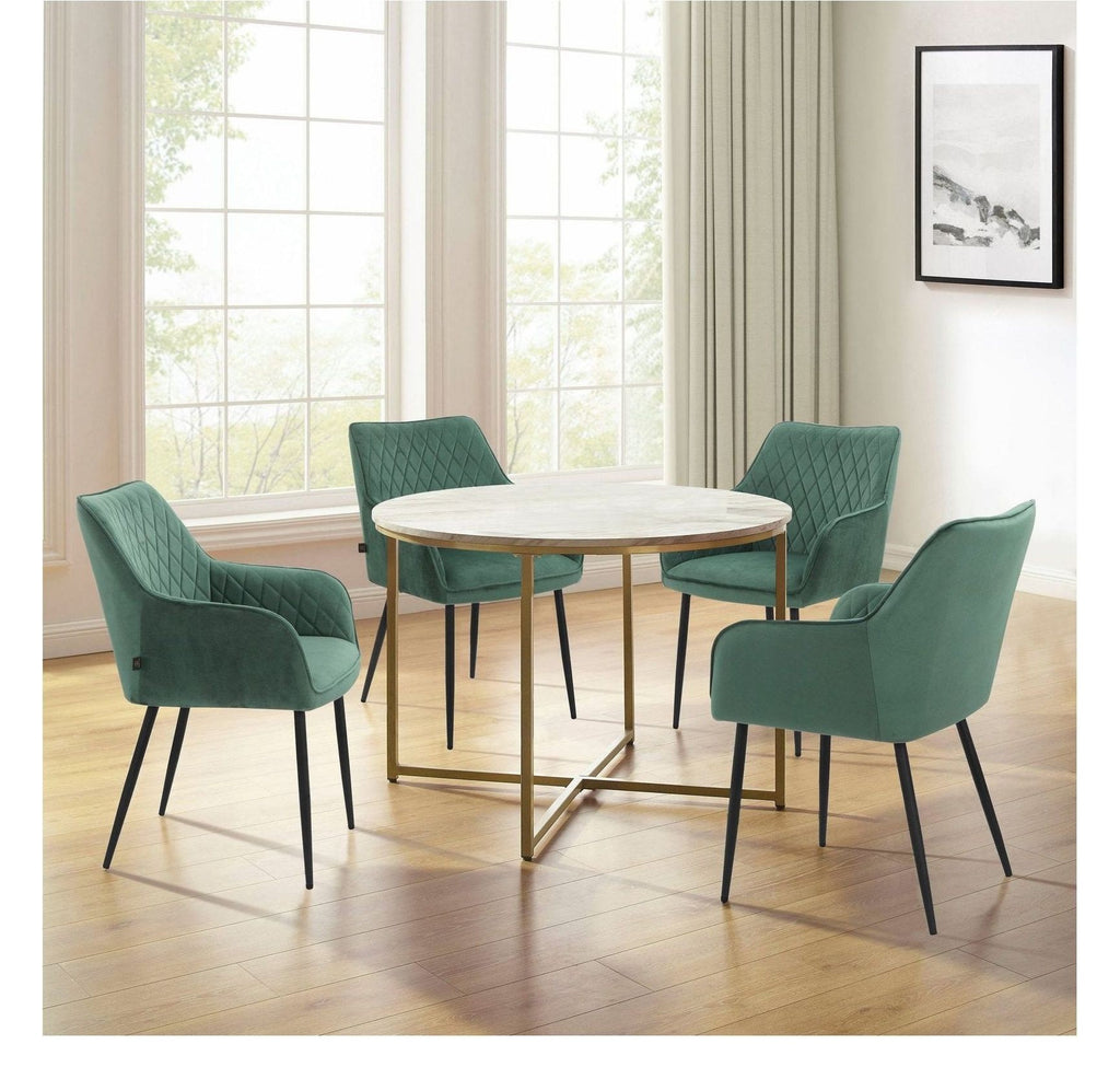 Elvira Dining Chair In Velvet (Pack Of 2), view 10