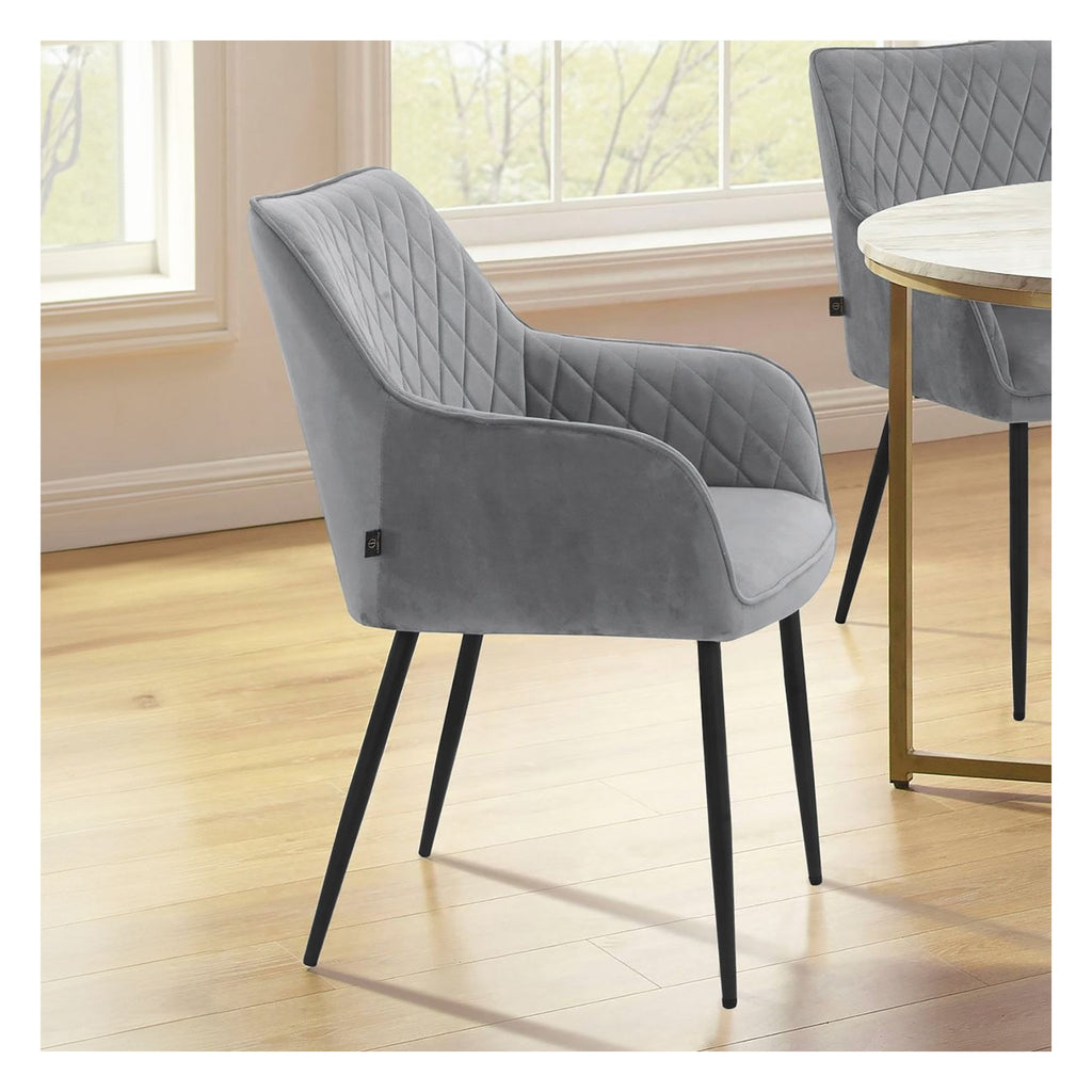 Elvira Dining Chair In Velvet (Pack Of 2), view 12