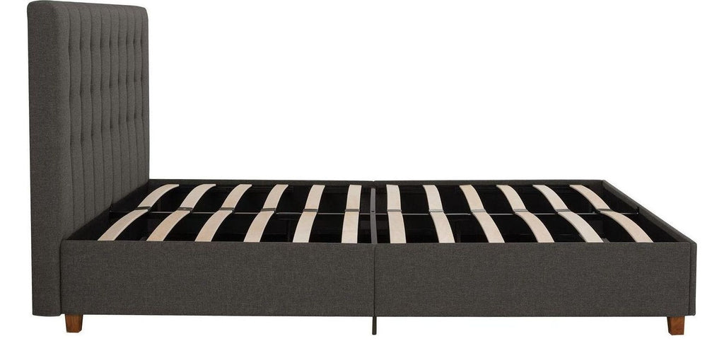 Emily Upholstered Linen Bed, view 13