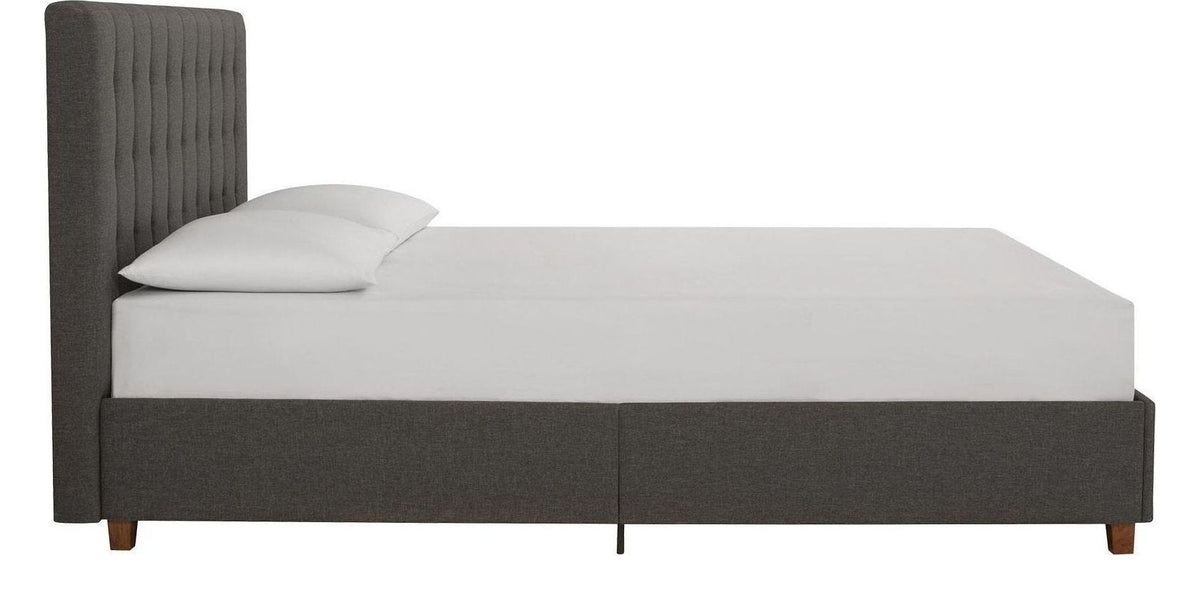 Emily Upholstered Linen Bed, view 3