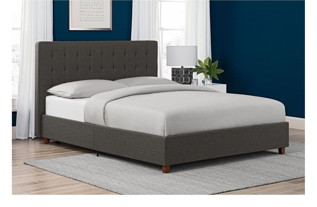 Emily Upholstered Linen Bed, view 9