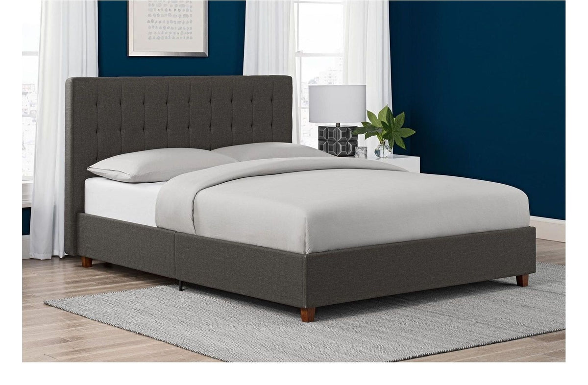 Emily Upholstered Linen Bed, view 9