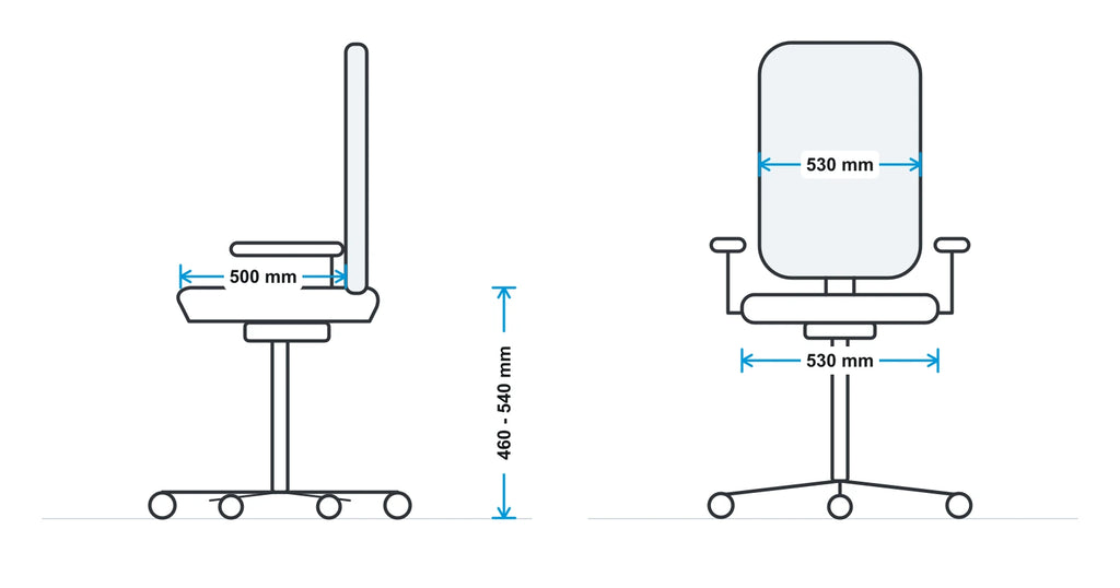 Ergo 24 Hour Bespoke High Back 24 Stone Heavy Duty Mesh Executive Chair measurements