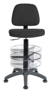 Ergo Blaster Draughtsman Chair in black, deluxe foot ring, view 2