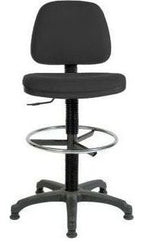 Ergo Blaster Draughtsman Chair in black, standard foot ring, view 2