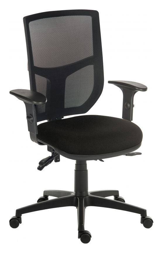 Ergo Comfort Mesh Operator Chair in black, view 3