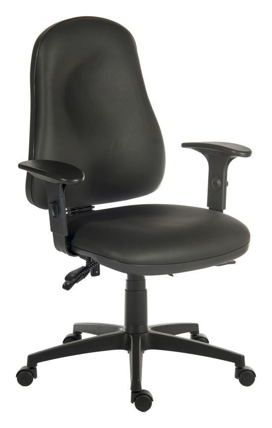 Ergo Comfort PU Operator Chair in black, view 3