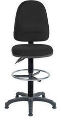 Ergo Twin Draughtsman Chair in black, standard foot ring