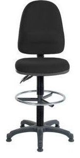 Ergo Twin Draughtsman Chair in black, standard foot ring