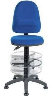 Ergo Twin Draughtsman Chair in blue, deluxe foot ring, view 2