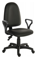 Ergo Twin PU Operator Chair in black, view 3