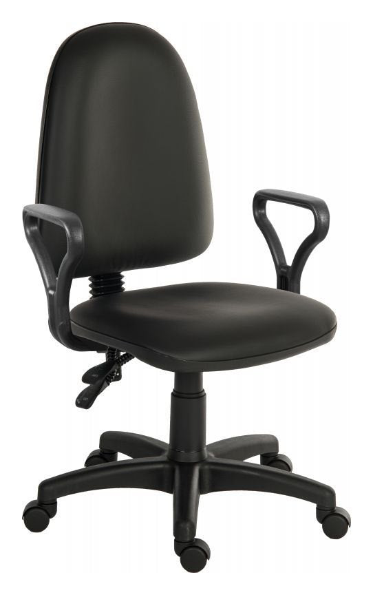Ergo Twin PU Operator Chair in black, view 3