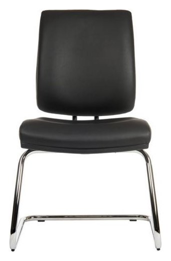 Ergo Visitor Deluxe Chair in black leather look, view 2