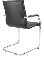 Essen Leather Stacking Visitor Chair in black from the back