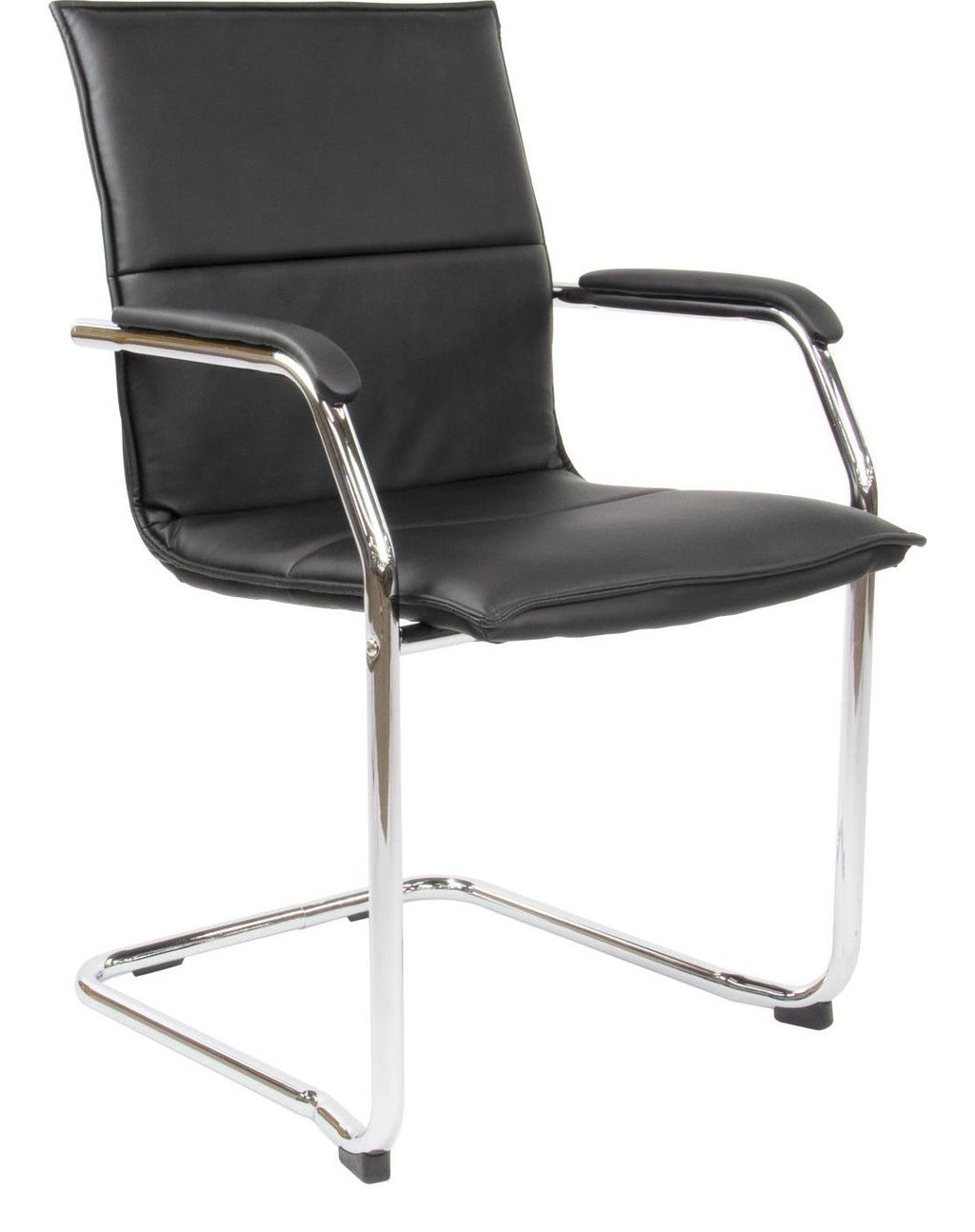 Essen Leather Stacking Visitor Chair in black