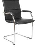 Essen Leather Stacking Visitor Chair in black