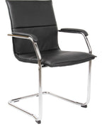 Essen Leather Stacking Visitor Chair in black