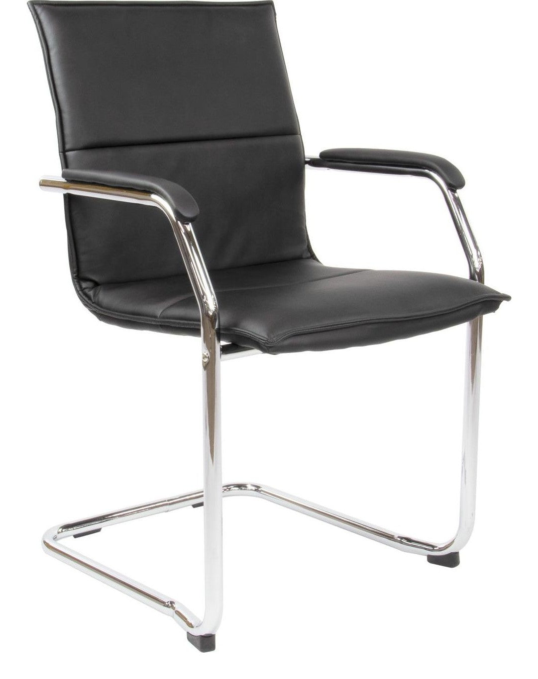 Essen Leather Stacking Visitor Chair in black