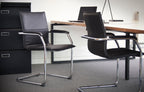 Essen Leather Stacking Visitor Chair in an office