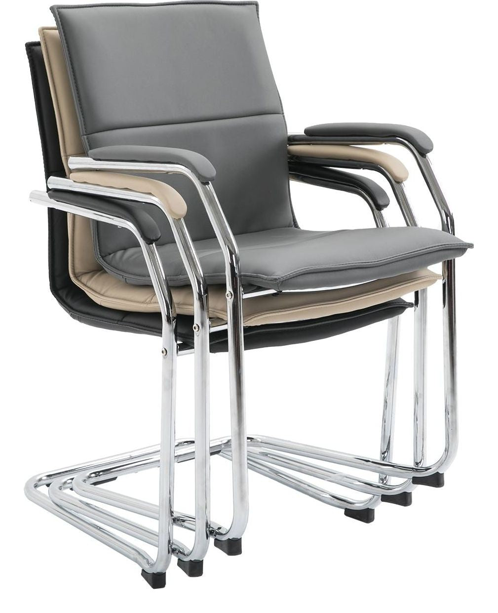 Essen Leather Stacking Visitor Chair