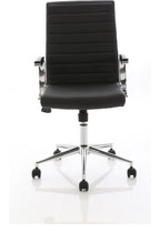 Ezra Medium Back Leather Executive Chair, black leather, castors, another view 1