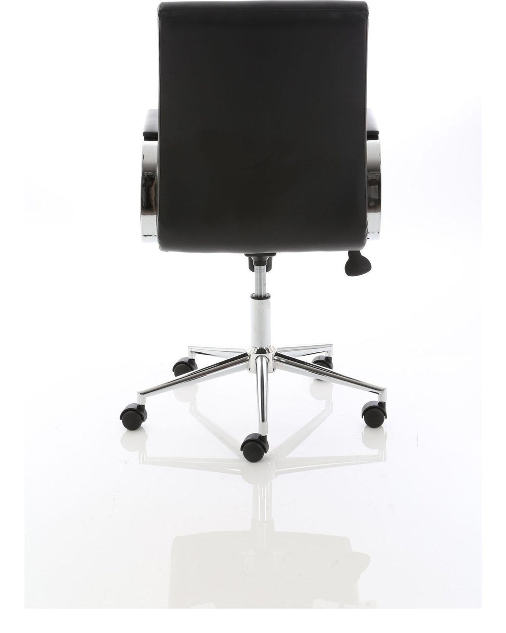 Ezra Medium Back Leather Executive Chair, black leather, castors, another view 5
