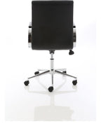 Ezra Medium Back Leather Executive Chair, black leather, castors, another view 5