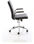 Ezra Medium Back Leather Executive Chair, black leather, castors, another view 7