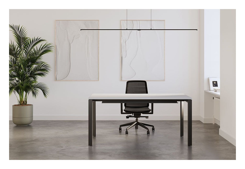 Apex Firmo 6 Person Bench Desk, in an office