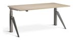 Apex Five Height Adjustable Desk, raw steel frame, natural oak top