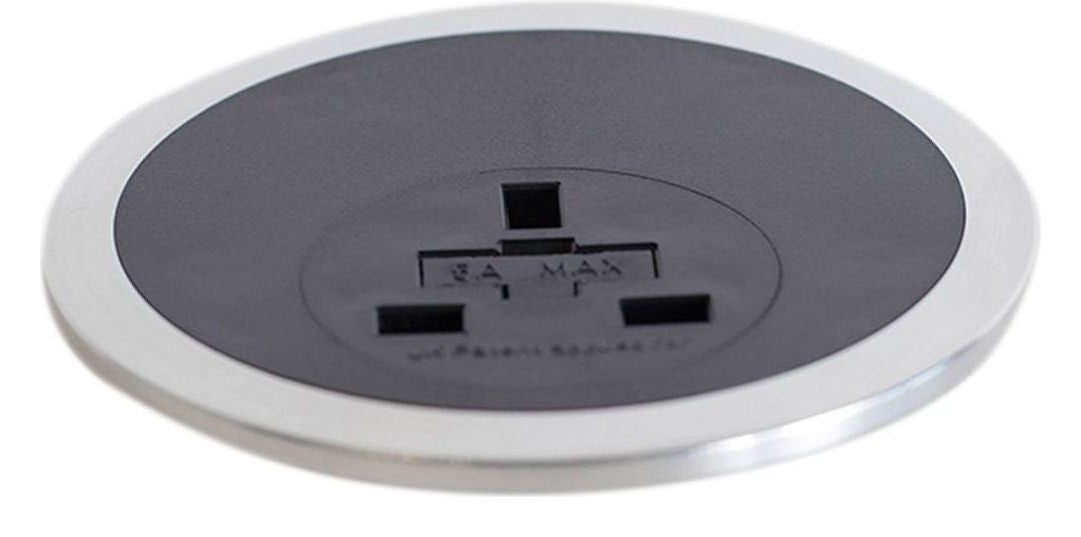Apex In-Desk Power Module, UK Socket, abs ring, black