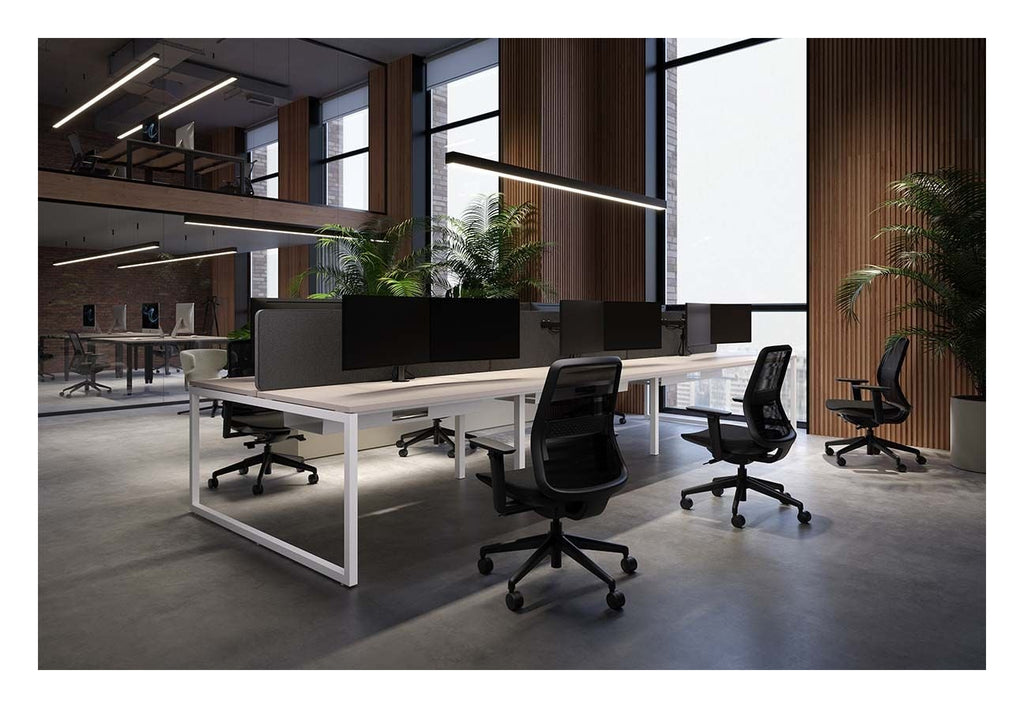 Apex Lanto 2 Person Back to Back Desk, in an office