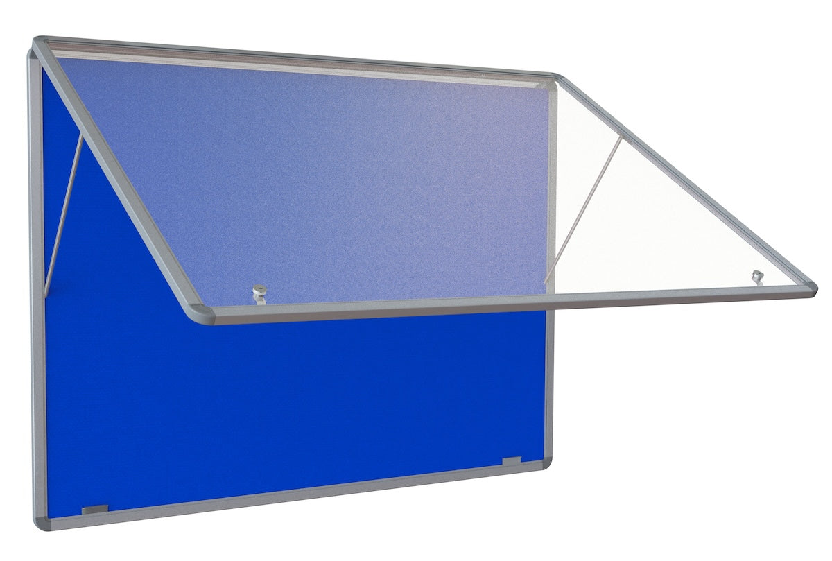 FlameShield Tamperproof Top Hinged Noticeboard in Blue