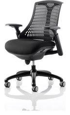 Flex Medium Back Black Frame Task Operator Chair, black, no headrest, another view 2