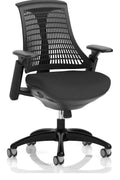 Flex Medium Back Black Frame Task Operator Chair, black, no headrest