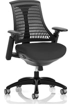 Flex Medium Back Black Frame Task Operator Chair, black, no headrest