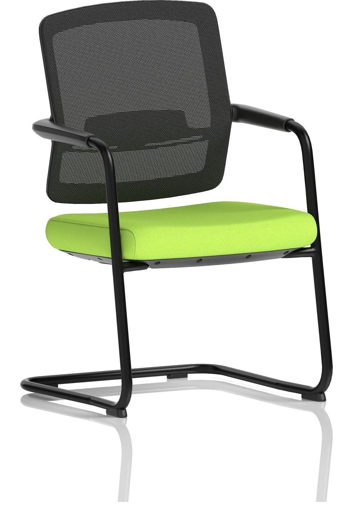 Flint Bespoke Mesh Back Cantilever Chair, green