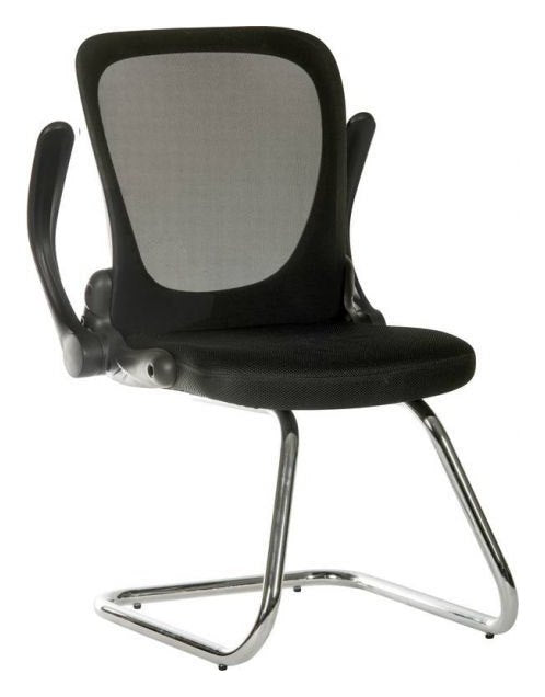 Flip Mesh Visitor Chair in black, view 3