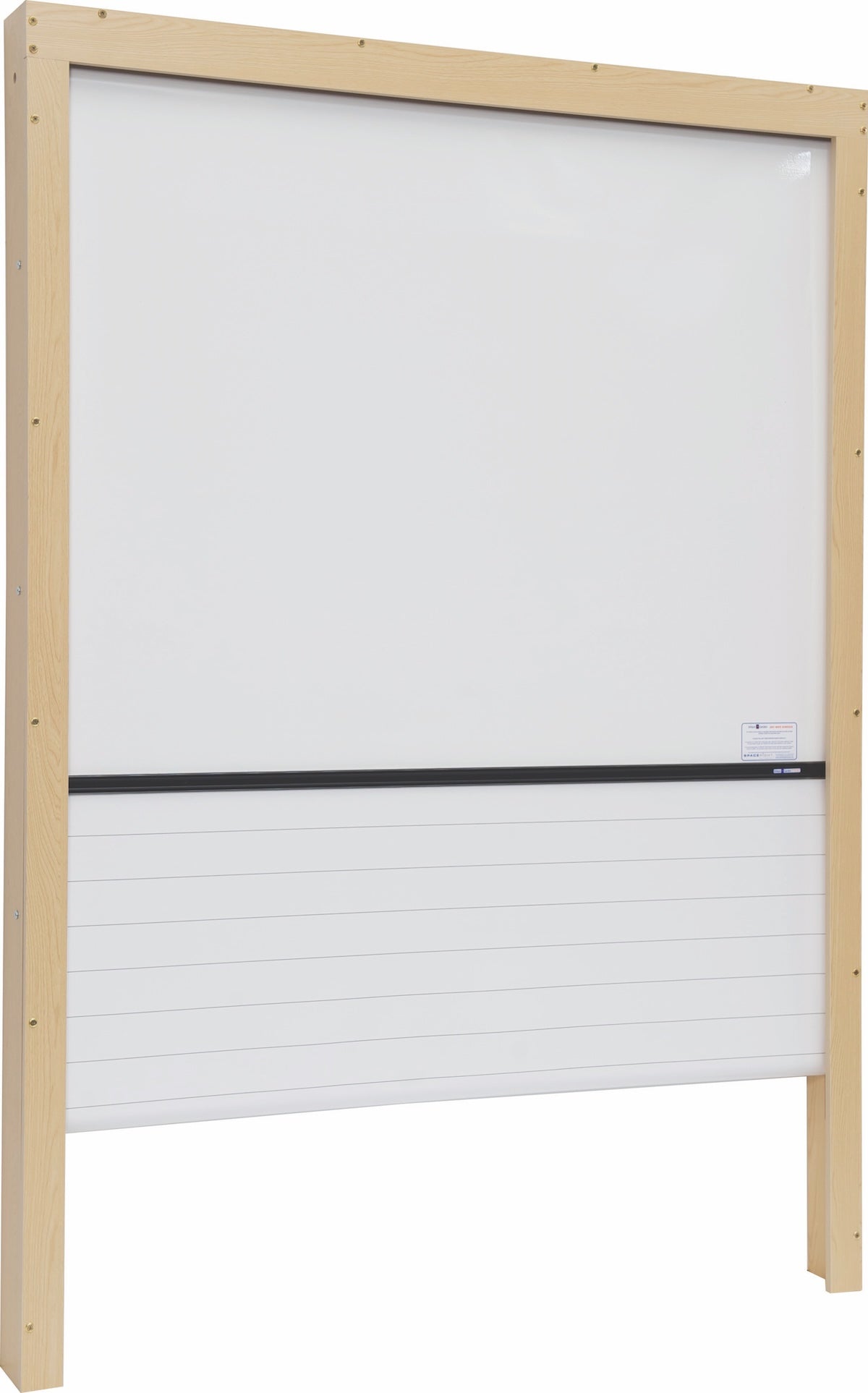 Floor Standing Rollerboard (Wall Fixed), 1500 x 2300 mm, 3 sections, Plain White