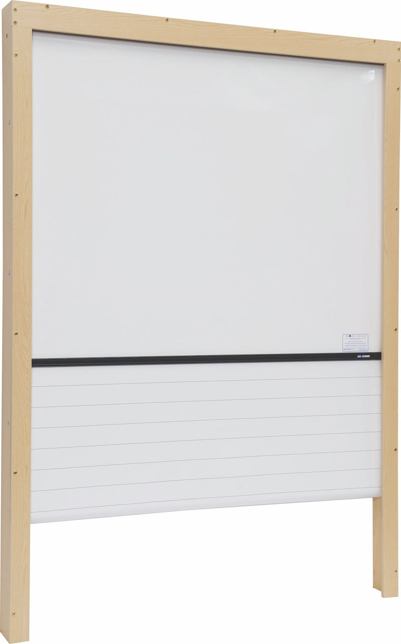 Floor Standing Rollerboard (Wall Fixed), 1500 x 2300 mm, 3 sections, Plain White