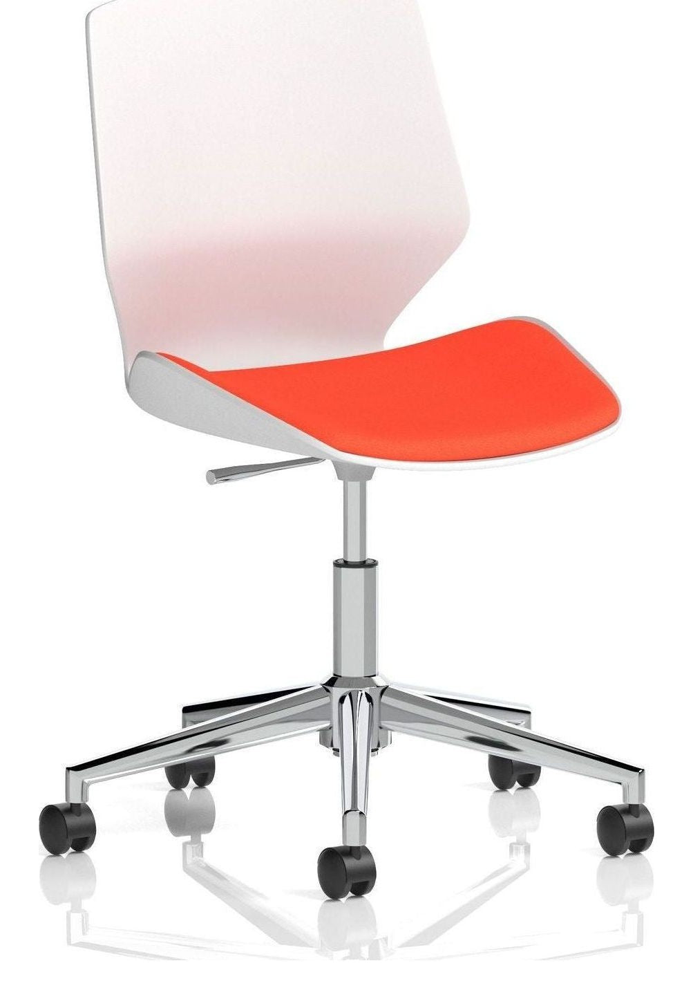 Florence Bespoke 5 Star Base White Frame Fabric Visitor Chair, orange