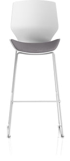 Florence White Frame Fabric Seat High Stool Chair, , another view 1