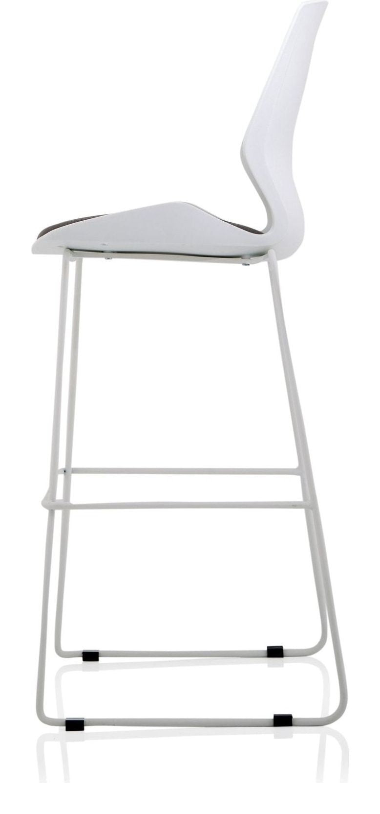 Florence White Frame Fabric Seat High Stool Chair, , another view 3