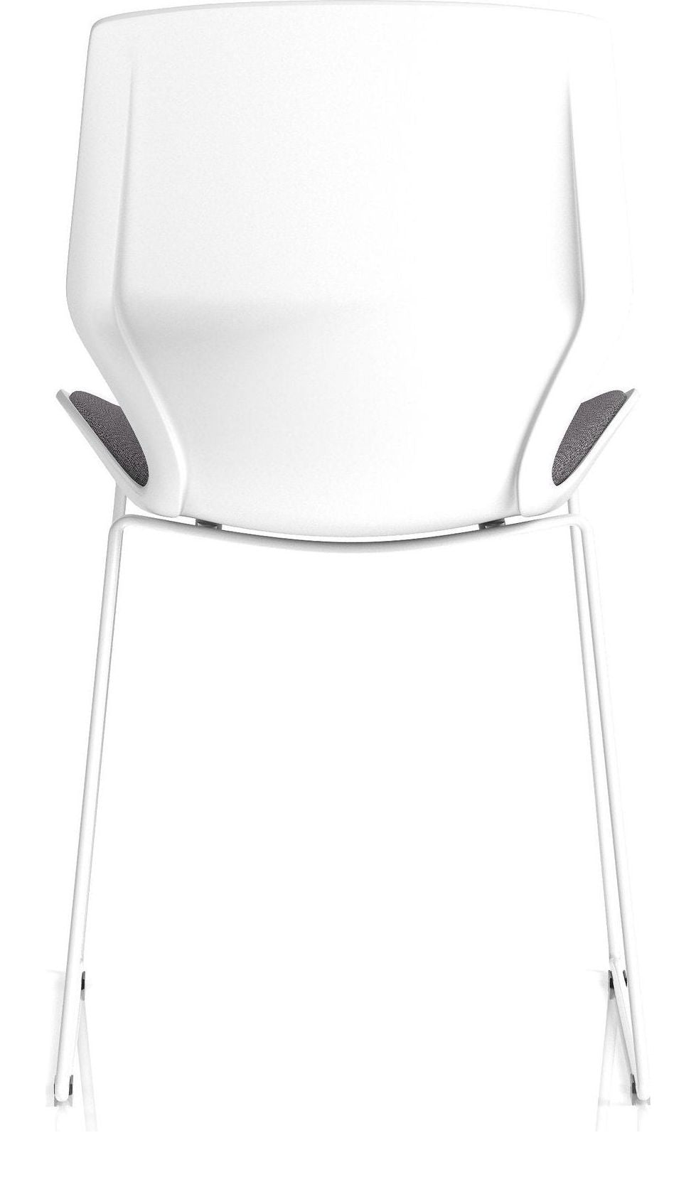 Florence Sled White Frame Fabric Seat Visitor Chair, , another view 4