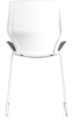 Florence Sled White Frame Fabric Seat Visitor Chair, , another view 4