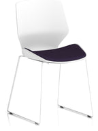 Florence Bespoke Sled White Frame Fabric Seat Visitor Chair, purple