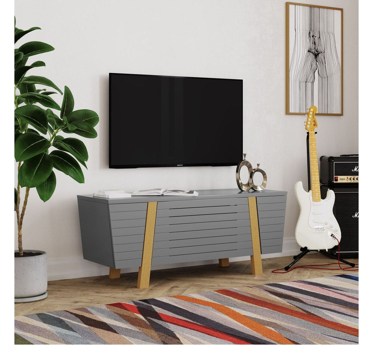 Florence TV Stand, 1200mm wide, view 2
