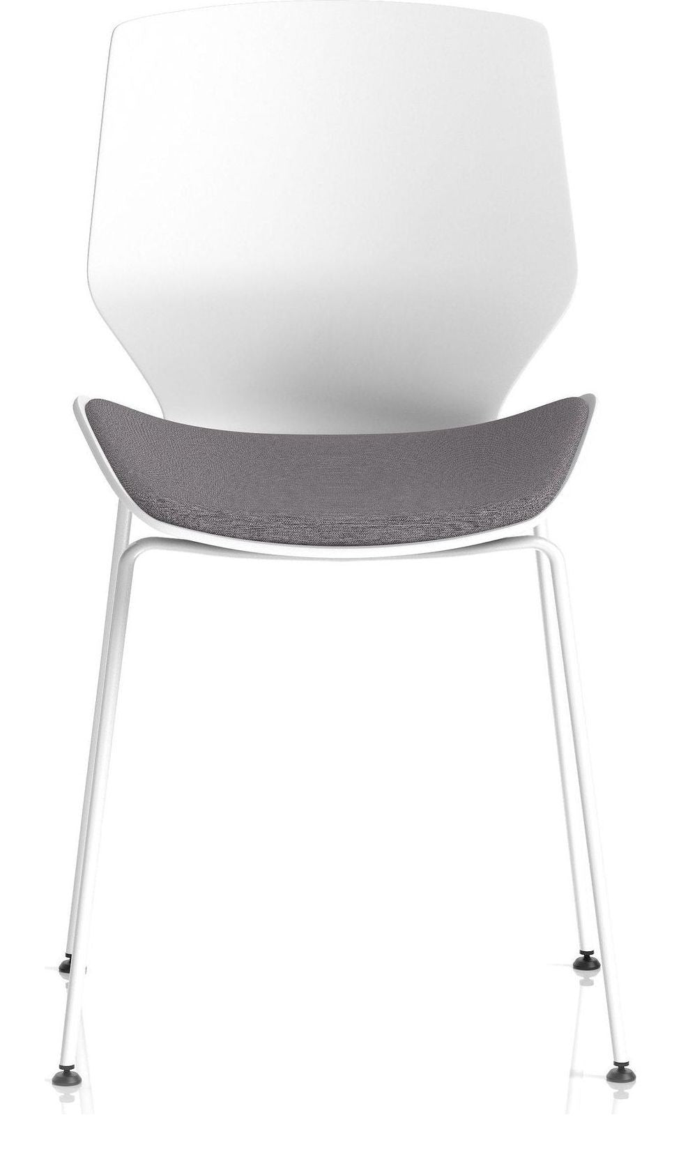 Florence White Frame Fabric Seat Visitor Chair, , another view 1